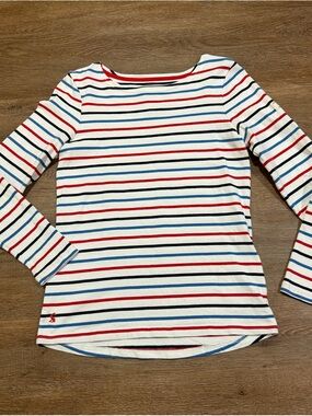 Joules Harbour Striped Long Sleeve Top - Red, Navy & Light Blue